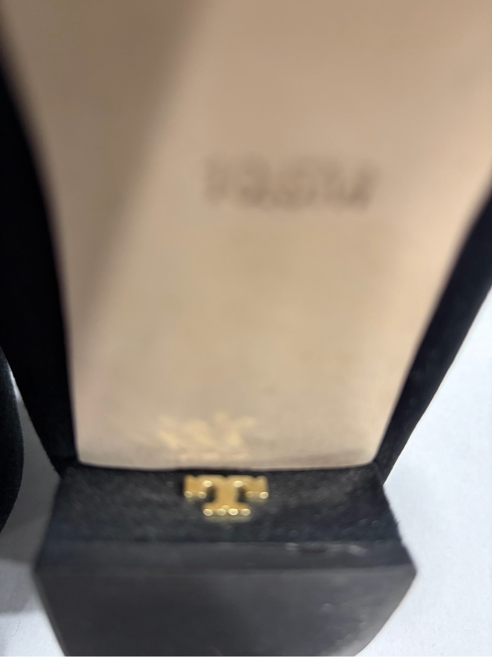 Tory Burch Black Suede Logo Plaque Flats - Picture 7 of 12